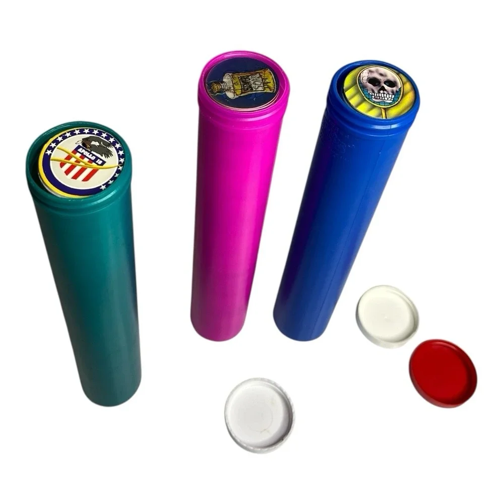POG 90s 600+ POGS 12 Plastic Slammers Tubes Skulls Blades Nostalgia Vtg Retro